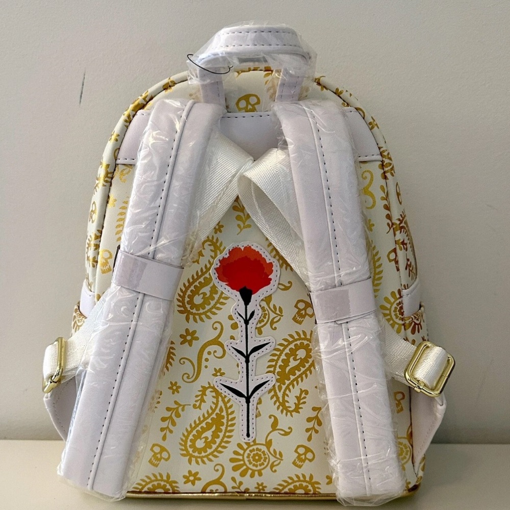 Loungefly Pixar Coco Ernesto De La Cruz Backpack in Gold Yellow and White. NWT - Picture 4 of 13